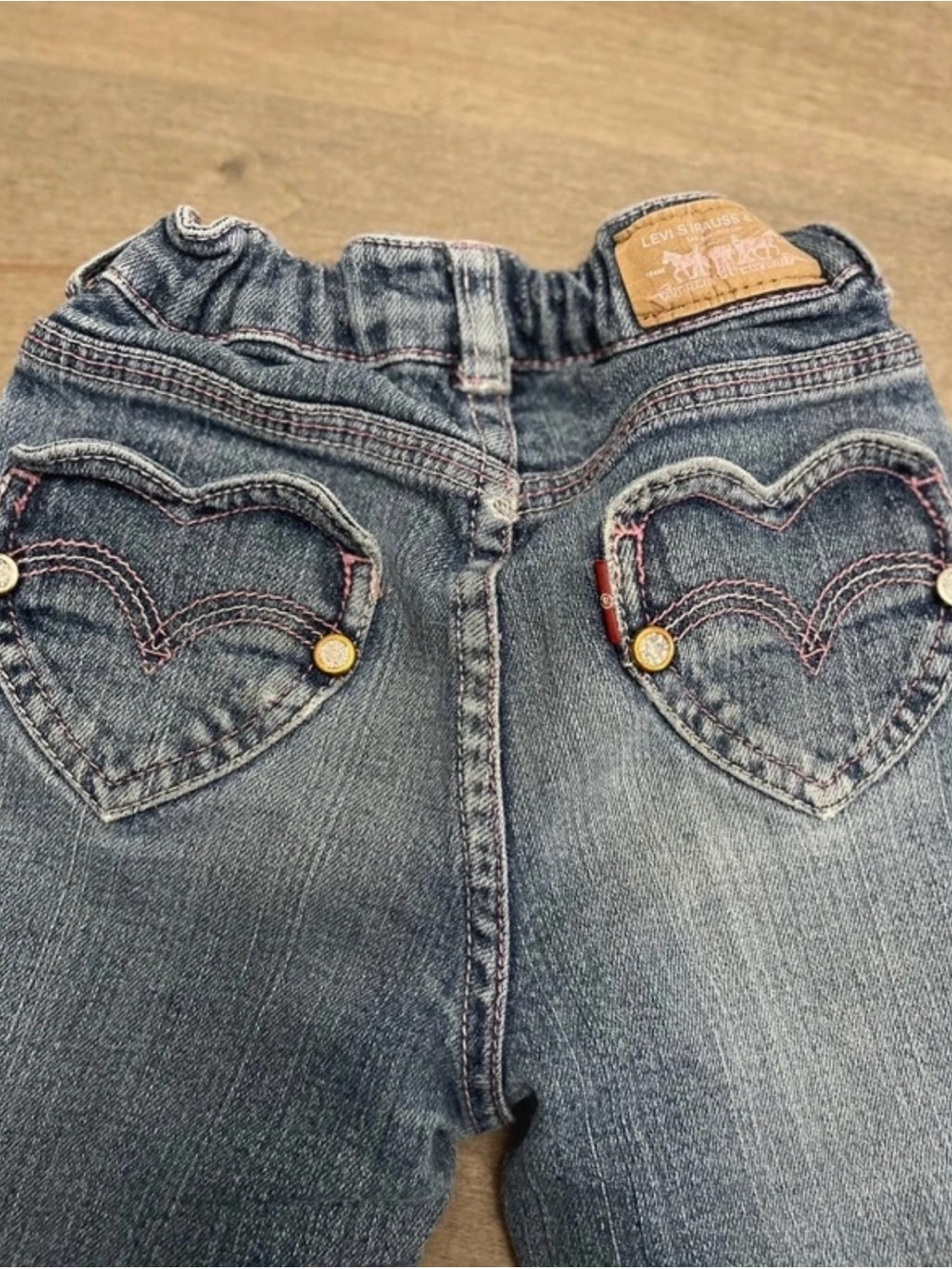Levi's Girls Dark Blue High-Rise Jeans with Heart Back Pockets